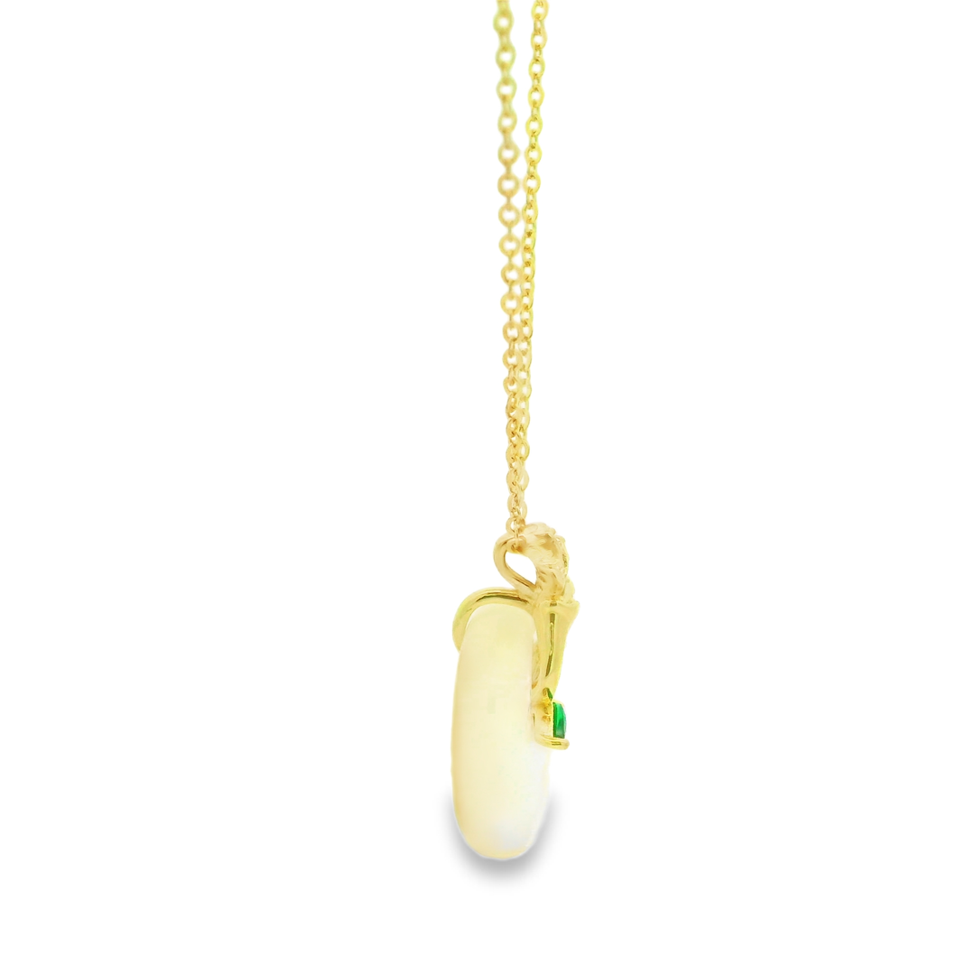 Tulip Curve Golden Sterling Silver Pendant Chain