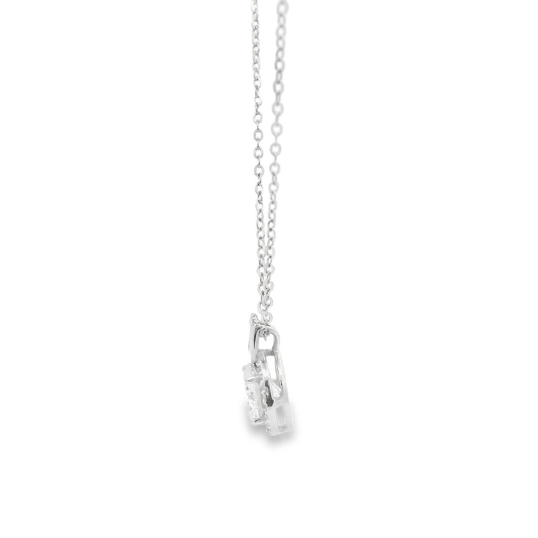 Crystal Swan Sterling Silver Pendant Chain