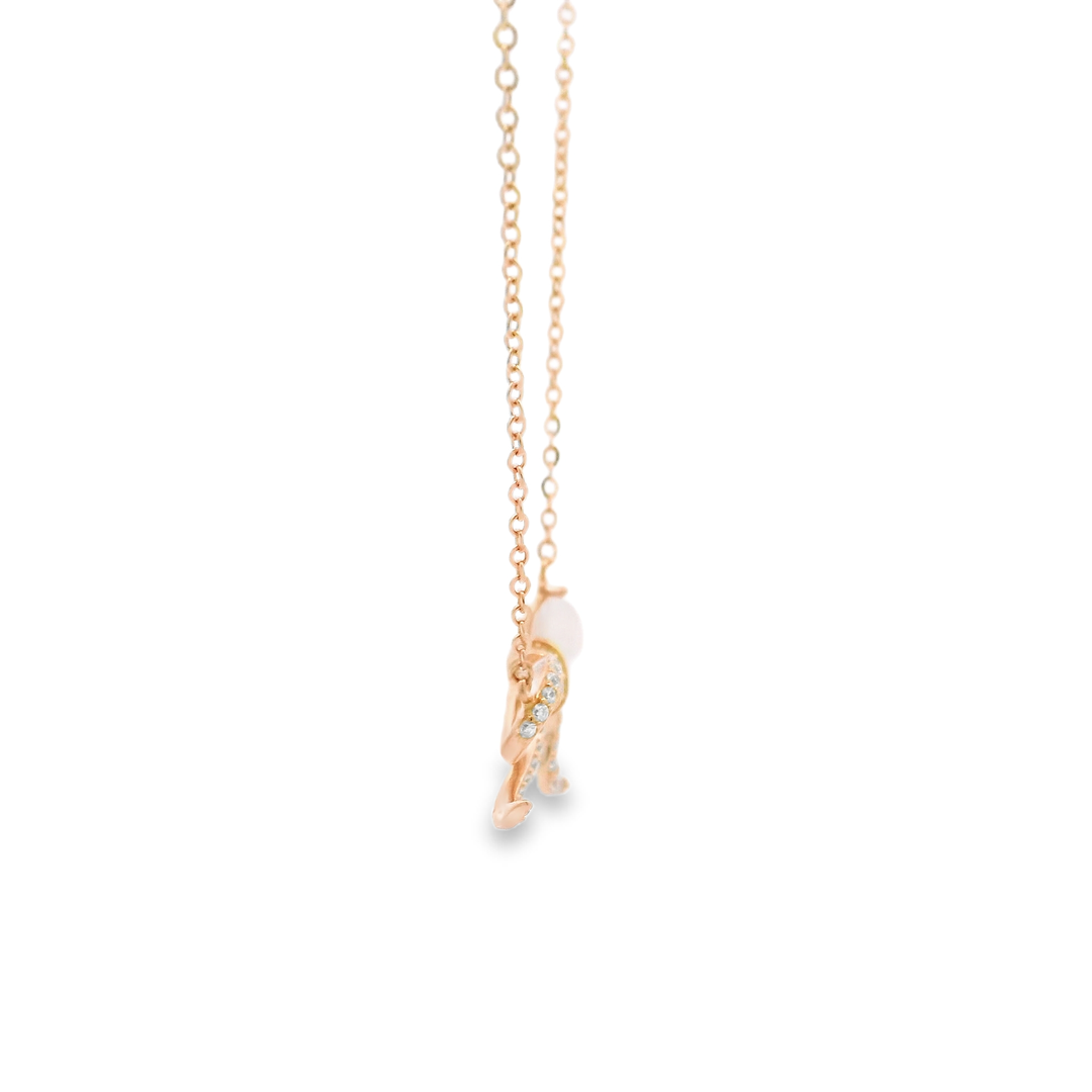 Twisted Vow Rose Golden Plated Sterling Silver Pendant Chain