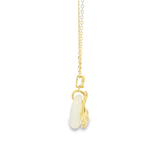 Load image into Gallery viewer, Frosted Leaf Golden Sterling Silver Pendant Chain
