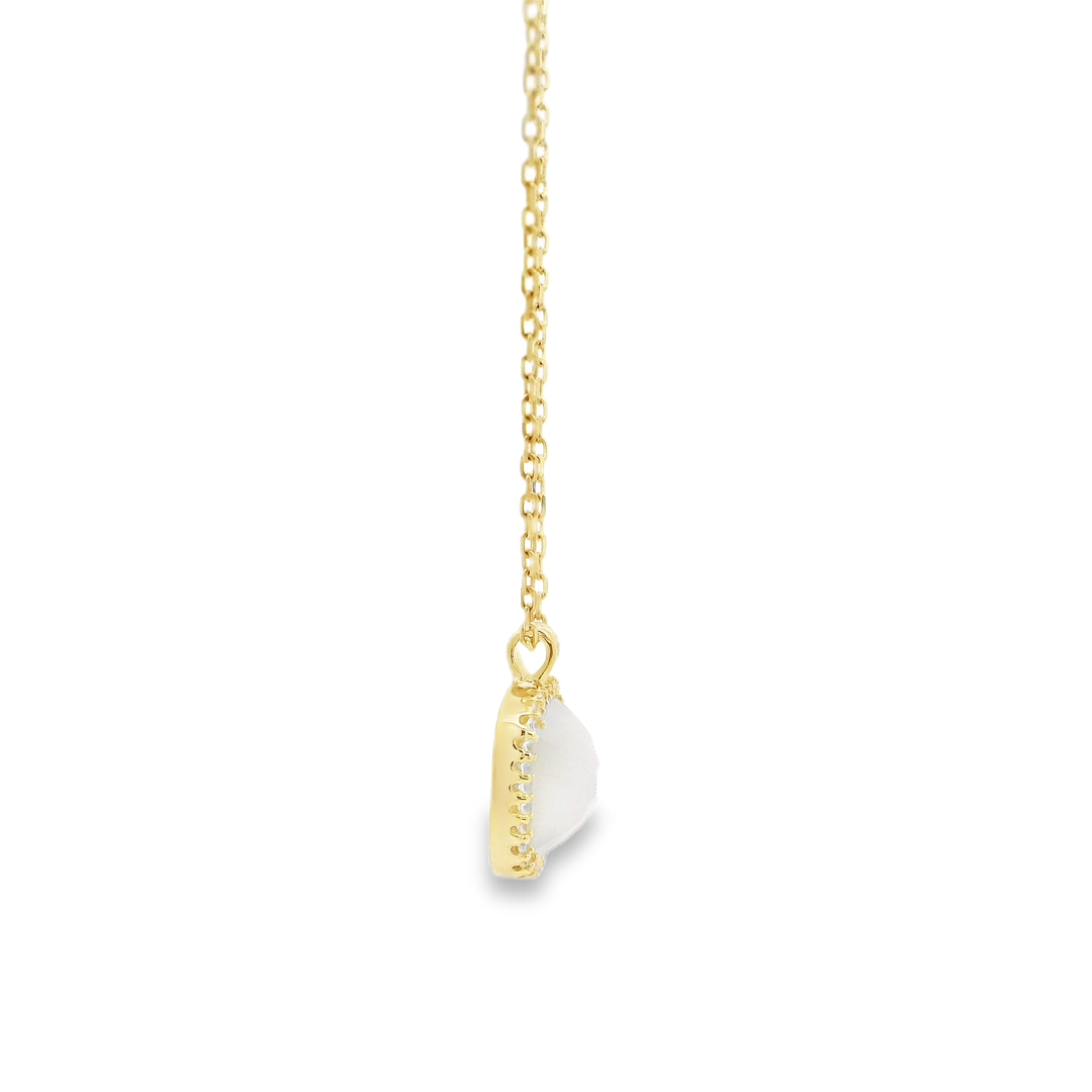 Topaz Drop Golden Sterling Silver Pendant Chain