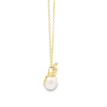 Load image into Gallery viewer, Peridot Pearl drop Golden Sterling Silver Pendant Chain
