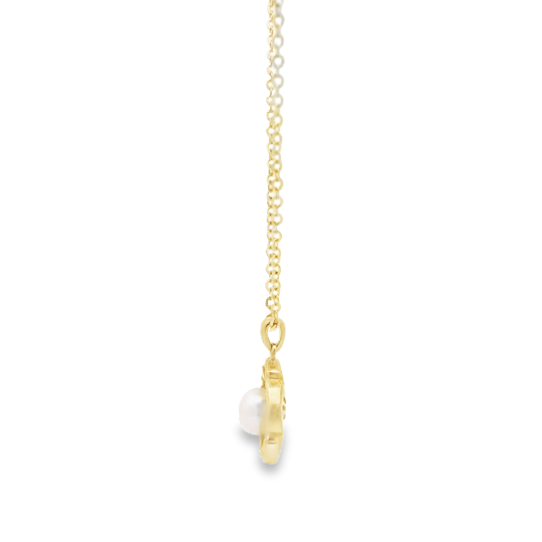 Pearl Daffodil Golden Sterling Silver Pendant Chain