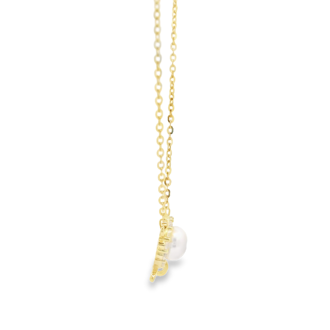 Mystic Pearl Golden Sterling Silver Pendant Chain