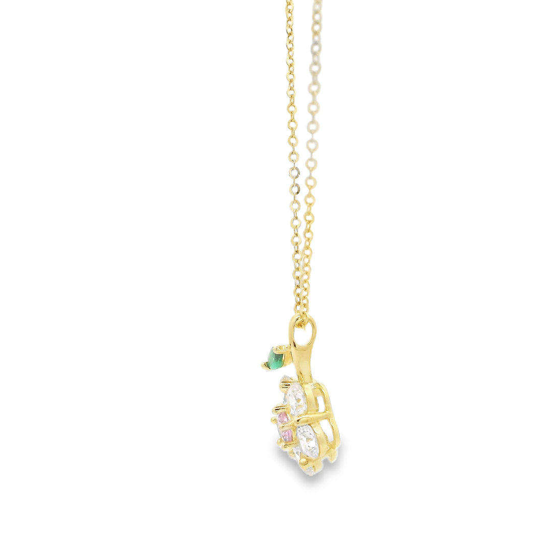 Jasmine Drop Golden Sterling Silver Pendant Chain