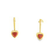 Heart Drop 18k Gold Plated Sterling Silver Earrings