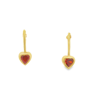 Heart Drop 18k Gold Plated Sterling Silver Earrings