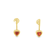 Heart Drop 18k Gold Plated Sterling Silver Earrings