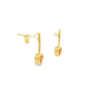 Heart Drop 18k Gold Plated Sterling Silver Earrings