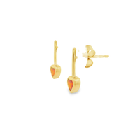Heart Drop 18k Gold Plated Sterling Silver Earrings
