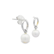 Orin Pearl Rhodium Plated Sterling Silver Earrings