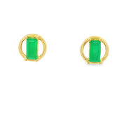 Green Glint 18k Gold Plated Sterling Silver Earrings