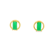 Green Glint 18k Gold Plated Sterling Silver Earrings