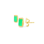 Load image into Gallery viewer, Green Glint 18k Gold Plated Sterling Silver Earrings
