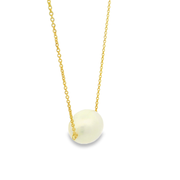 Pearl Drop 18K Gold Plated Sterling Silver Pendant Chain Necklace