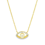 Evil Eye Drop 18K Gold Plated Sterling Silver Pendant Chain Necklace