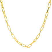 Link Chain 18K Gold Plated Sterling Silver Pendant Chain Necklace
