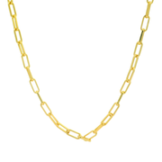 Link Chain 18K Gold Plated Sterling Silver Pendant Chain Necklace