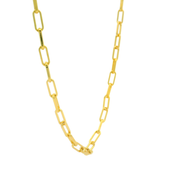 Link Chain 18K Gold Plated Sterling Silver Pendant Chain Necklace