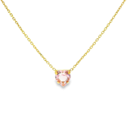 Pink Heart 925 Sterling Silver Chain Pendant Set