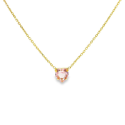 Pink Heart 925 Sterling Silver Chain Pendant Set