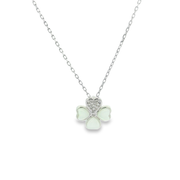 Opaline 925 Sterling Silver Chain Pendant Set