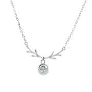 Aven Deer 925 sterling silver pendants chain earrings set