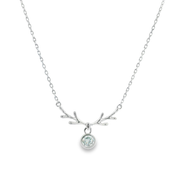 Aven Deer 925 sterling silver pendants chain earrings set