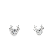 Aven Deer 925 sterling silver pendants chain earrings set