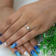 Mystique Solitaire Sterling Silver Adjustable Ring