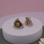 Load image into Gallery viewer, Lily 1 micron gold plated silver earrings
