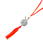 Load image into Gallery viewer, Silver Krishna Bansuri Lumba Rakhi
