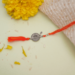 Load image into Gallery viewer, Silver Krishna Bansuri Lumba Rakhi
