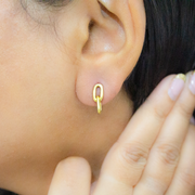 Interlink 1 micron gold plated silver earrings