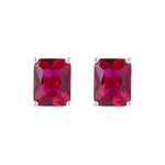 Load image into Gallery viewer, Emerald Ruby Stone Stud Earrings
