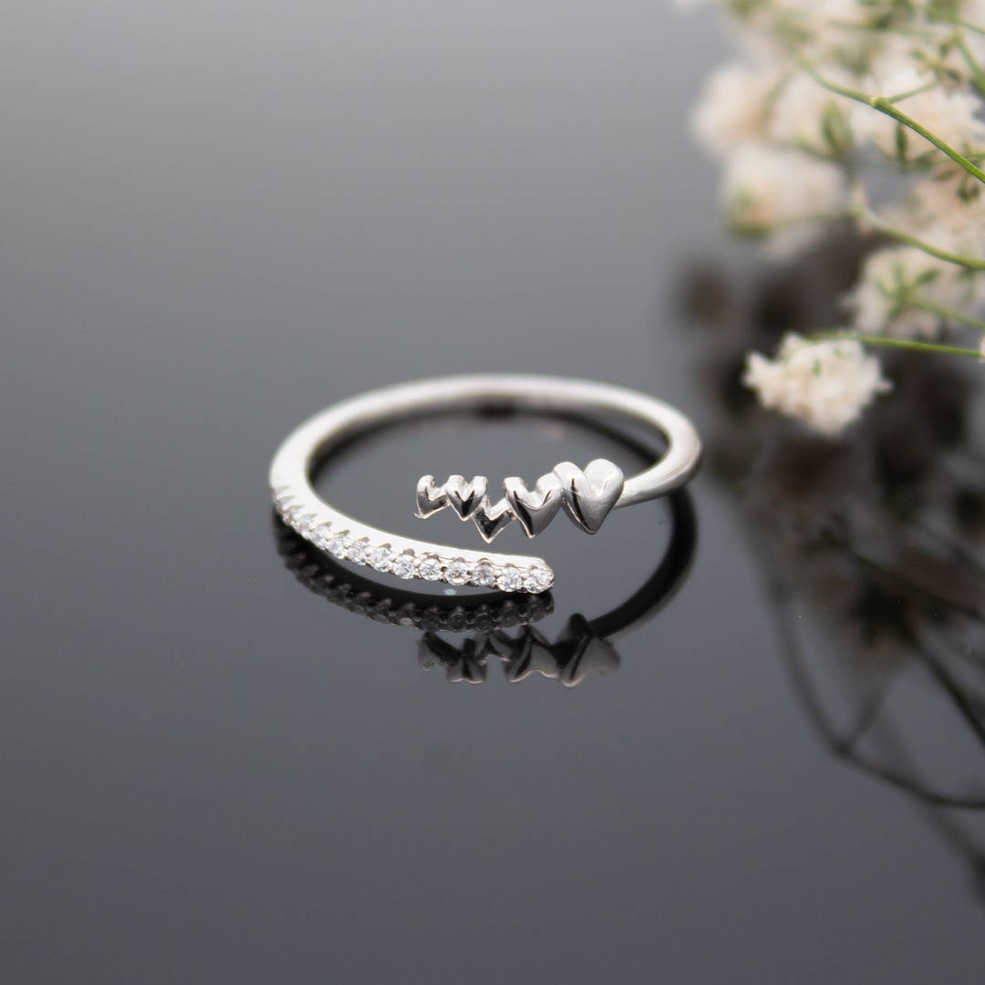 Eclipse Sterling Silver Adjustable Ring