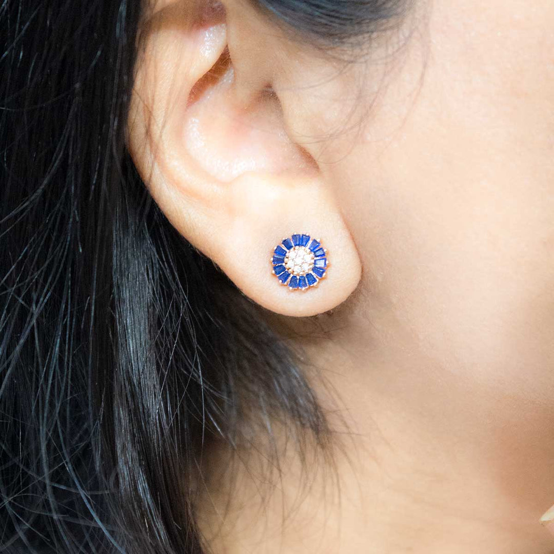 Blue Petal Bloom Earrings