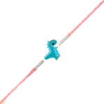 Load image into Gallery viewer, Silver Dinosaur Rakhi for kids
