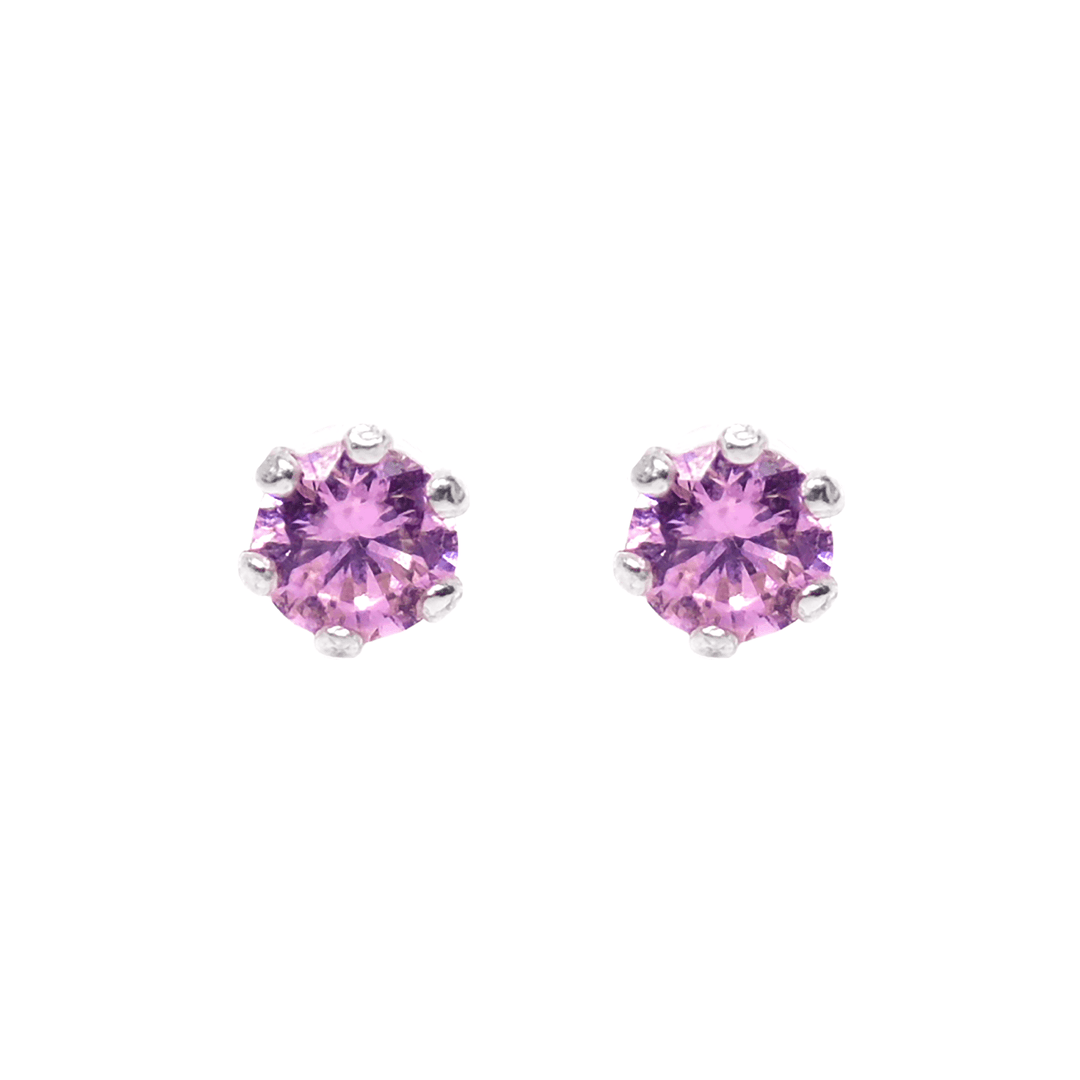 Ontique 925 Silver Lilac Studs Earrings For Women