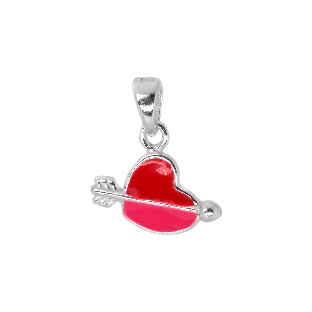 Ontique 925 Silver Heart & Arrow Shaped Pendant For Kids