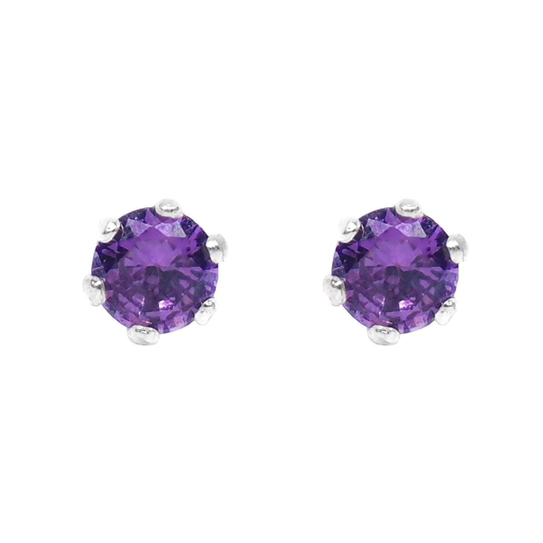 Ontique 925 Silver Lavender Studs Earrings For Women