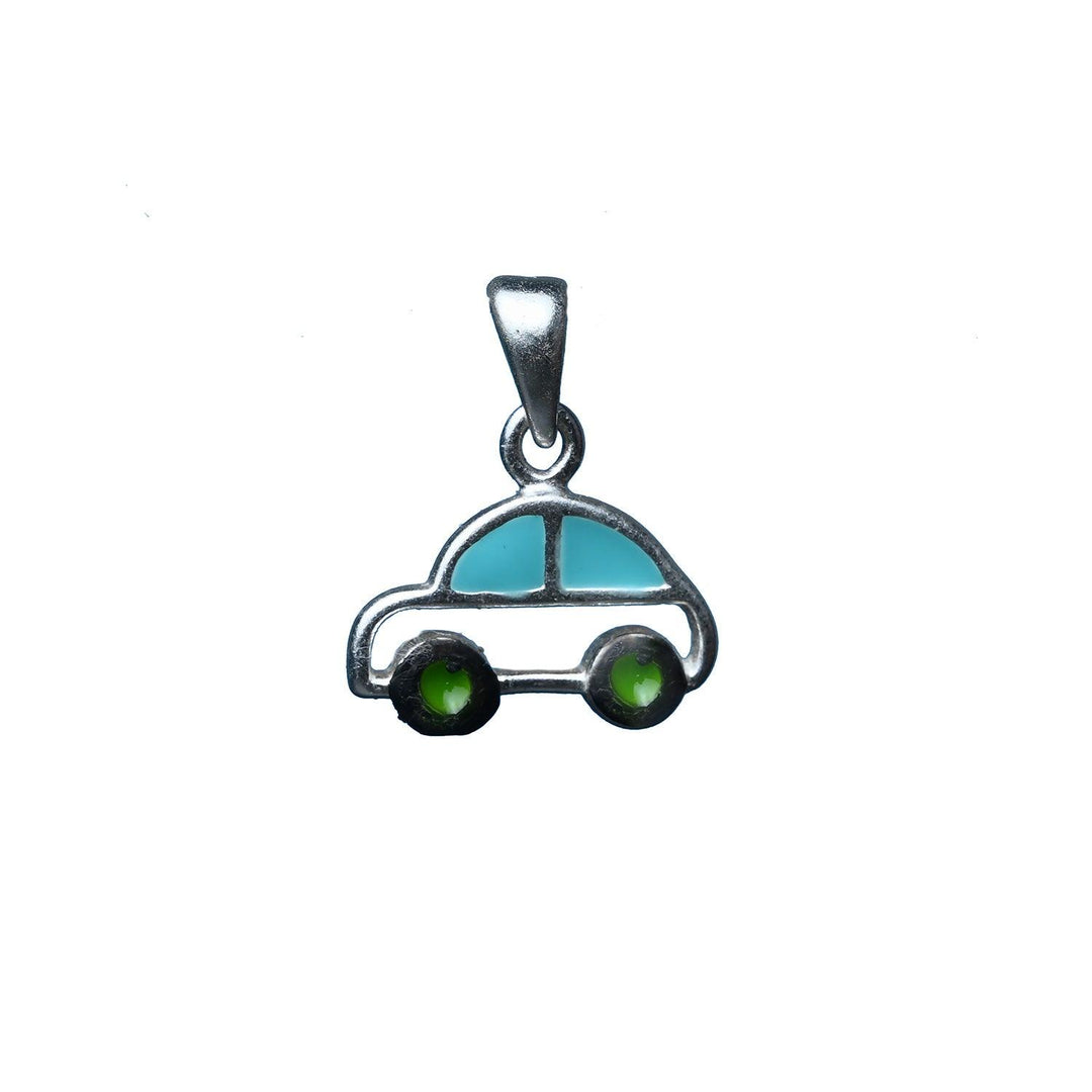 Ontique 925 Silver Car Shaped Pendant For Kids