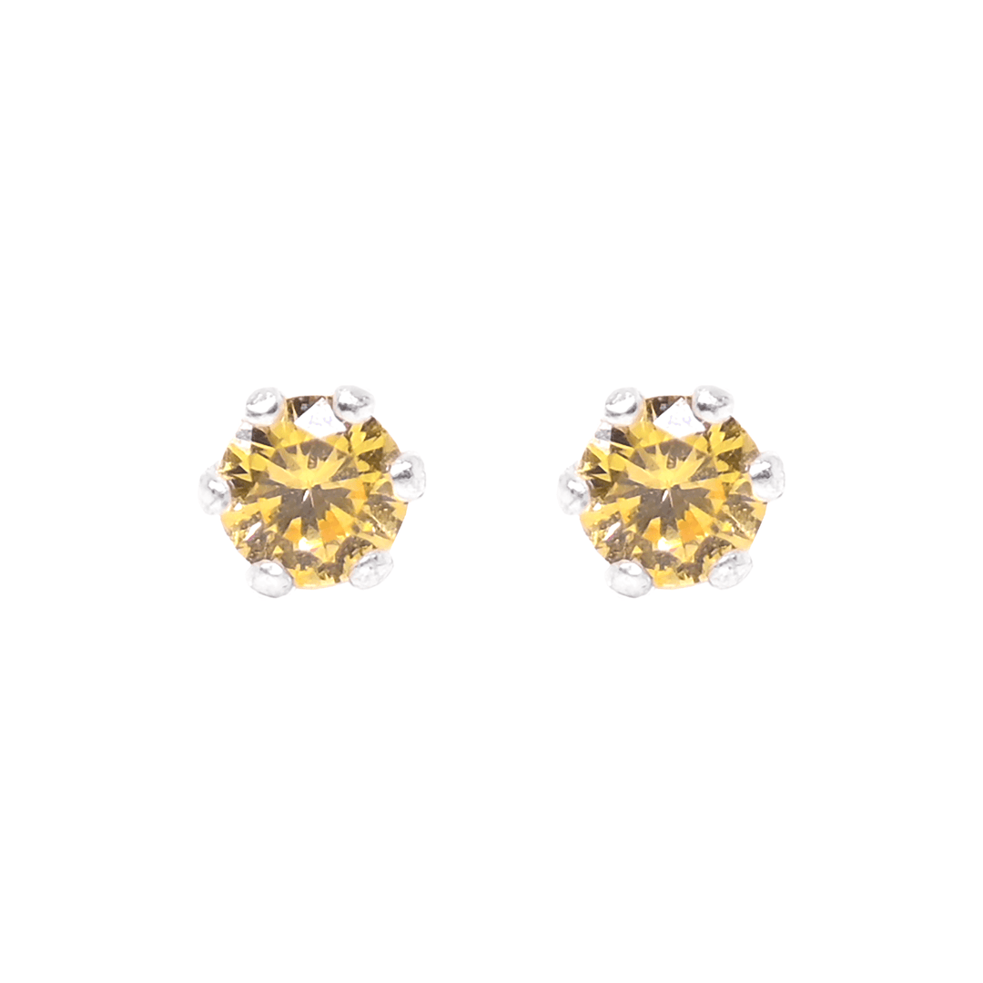 Ontique 925 Silver Lemon Chiffon Studs Earrings For Women