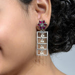 Load image into Gallery viewer, Megh Mala Silver Oxidised Earrings
