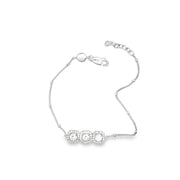 Radiara Rhodium Plated Sterling Silver Bracelet