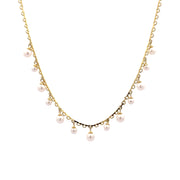 Pearl droplets 925 sterling silver pendants chain set