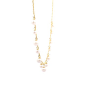 Pearl droplets 925 sterling silver pendants chain set