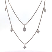 Selene Two Layer 925 Sterling Silver Chain Pendant Set