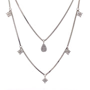 Selene Two Layer 925 Sterling Silver Chain Pendant Set