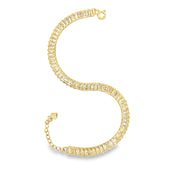 Glitter gold tennis bracelet 925 sterling silver bracelet